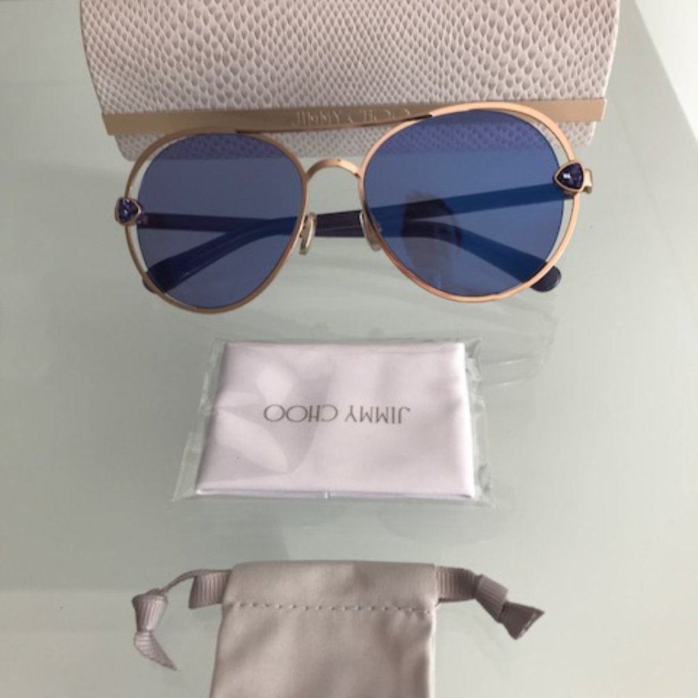 JIMMY CHOO SARAH/S Gold Violet Sunglasses - Picture 3 of 6